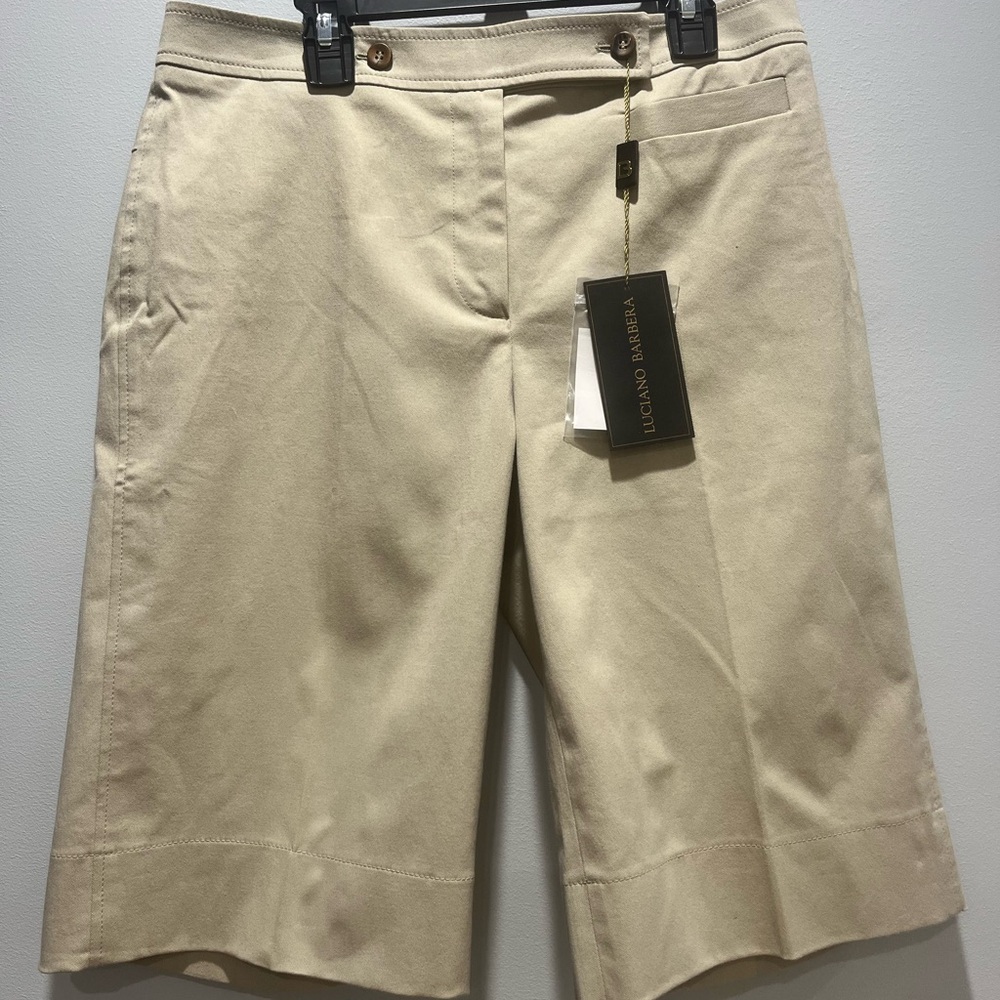 Luciano Barbera NWT Chinos /Casual Pants Size 42 In Solid Beige‎ Cotton